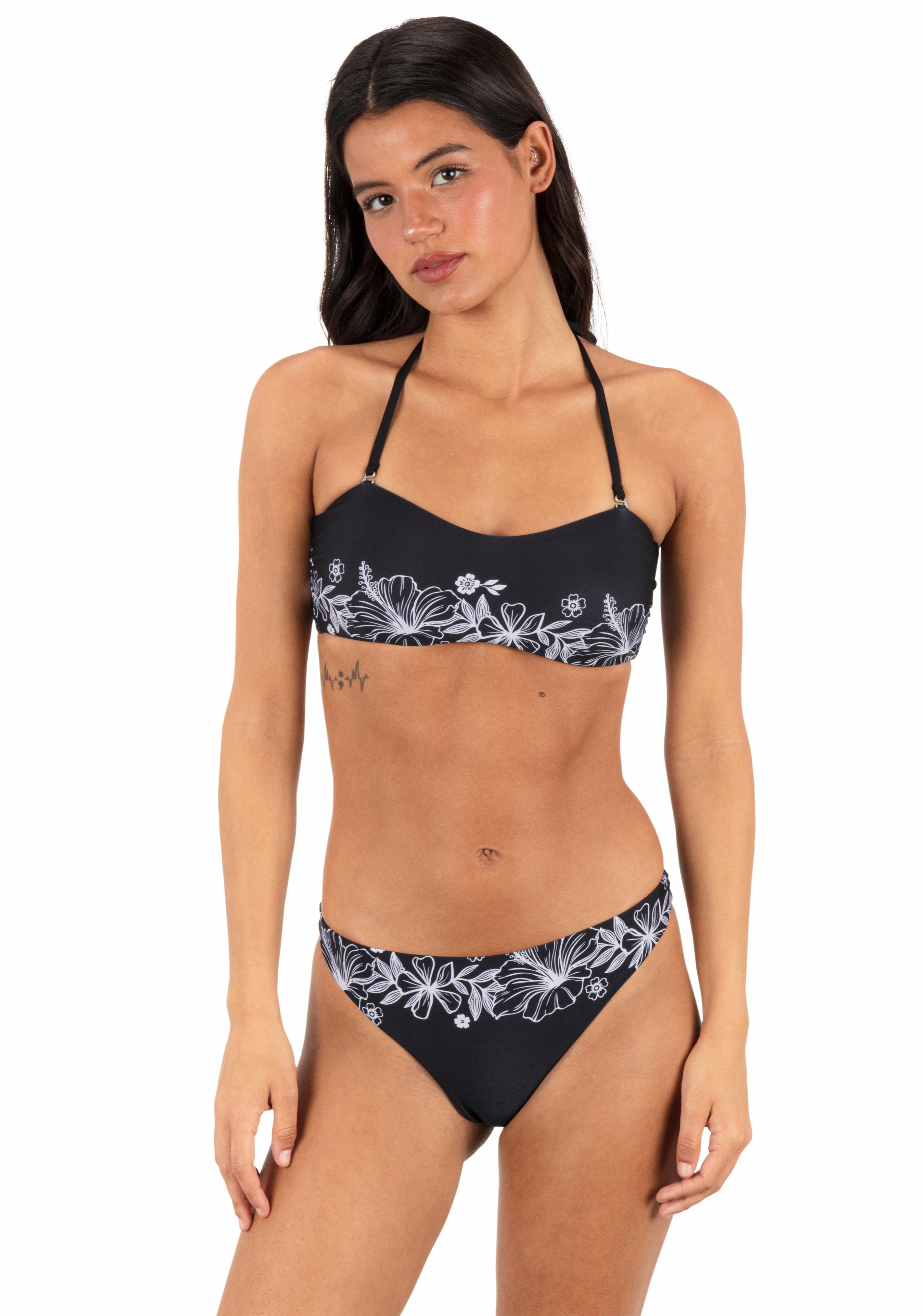 Hurley | Tropical Blooms Bandeau - Black / White