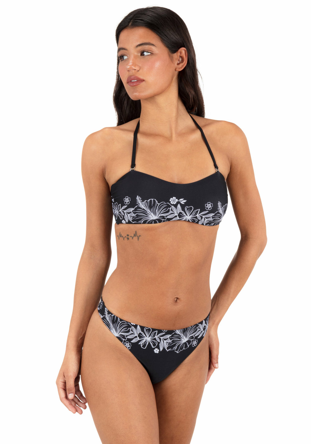 Hurley On Sale | Tropical Blooms Tanga Bottom - Black / White