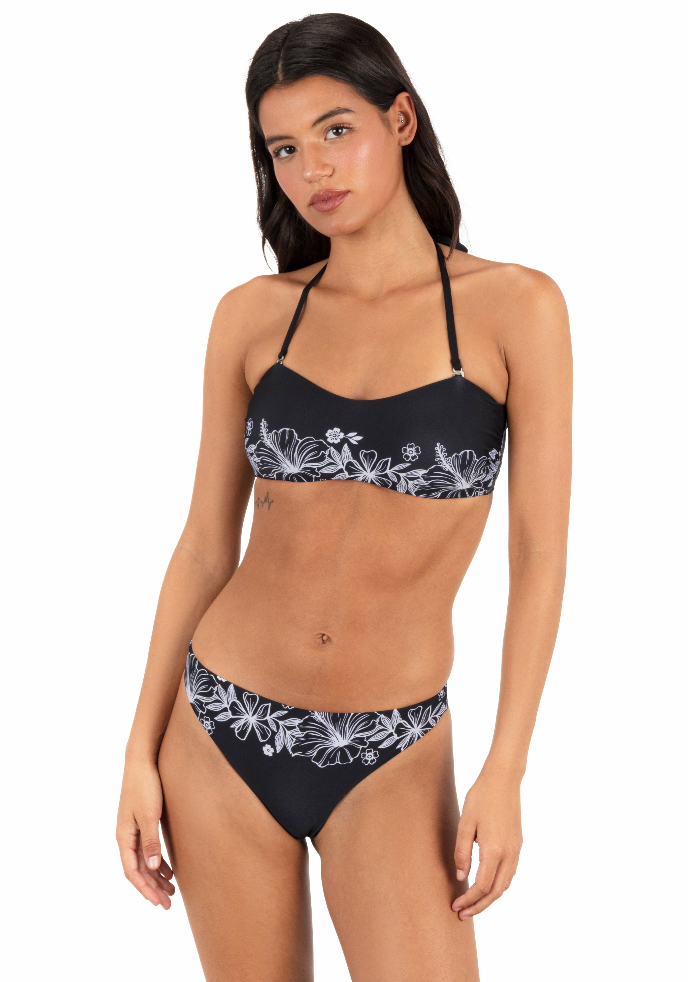 Hurley On Sale | Tropical Blooms Tanga Bottom - Black / White