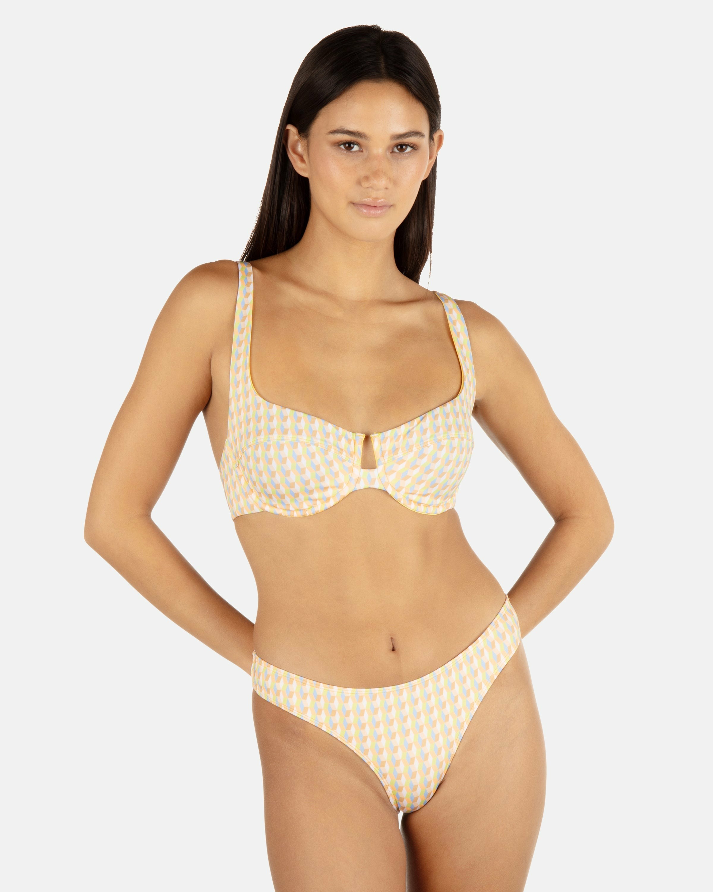 Hurley Onsale | Retro Geo Underwire Bralette - Chartreuse