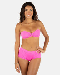 Hurley On Sale | Solid Ring Bandeau - Disco Pink/Maraschino
