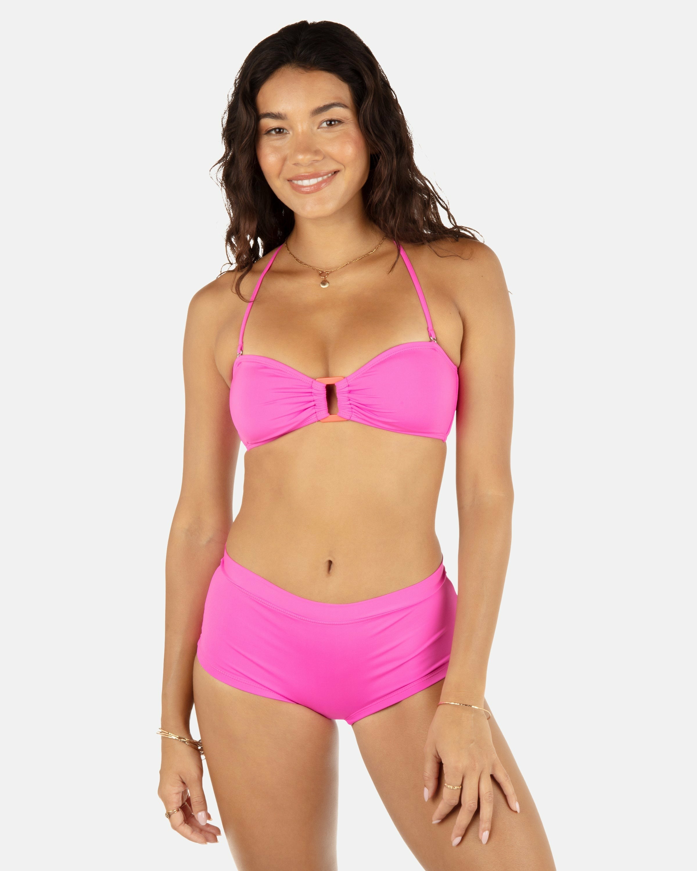 Hurley On Sale | Solid Ring Bandeau - Disco Pink/Maraschino