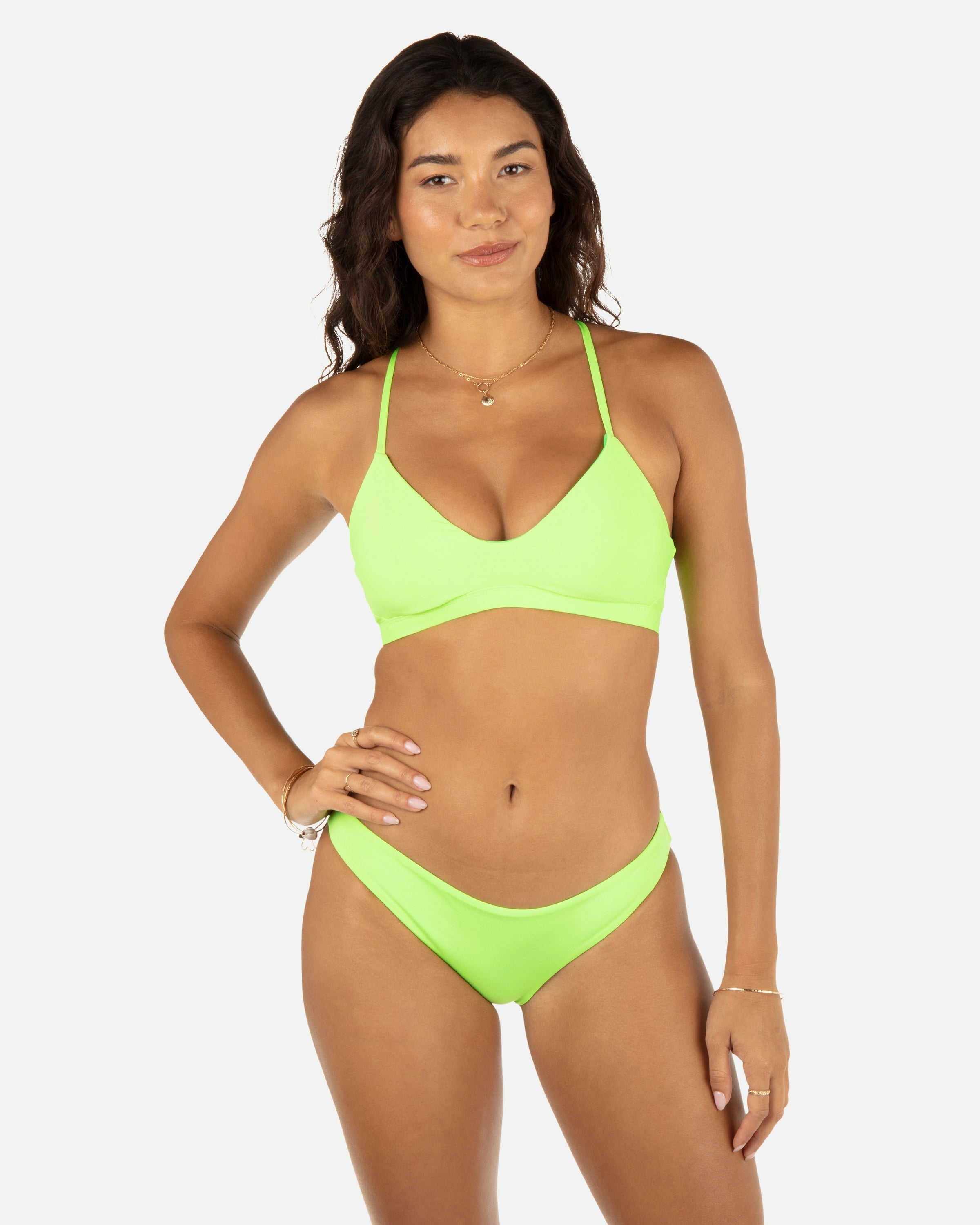 Hurley Discount | Solid Adjustable Bikini Top - Key Lime/Grass Green