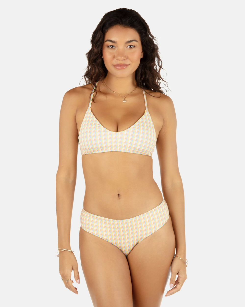 Hurley Onsale | Retro Geo Reversible Cheeky Hipster Bikini Bottom - Chartreuse
