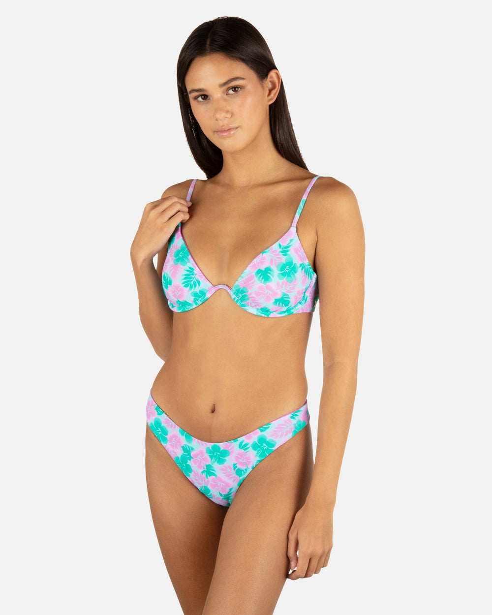 Hurley On Sale | Lani Floral Cheeky Scoop Reversible Bottom - Teal