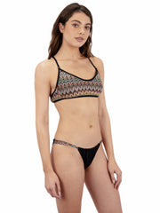 Hurley On Sale | Chevron Knit Cheeky Bikini Bottom - Black