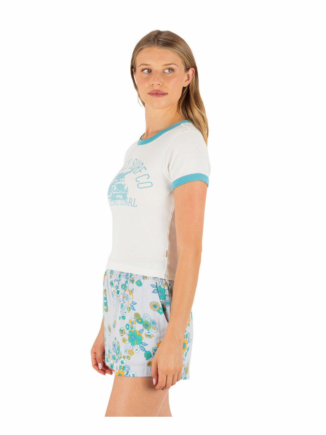 Hurley Onsale | Speedway Ringer Baby Tee - Tofu