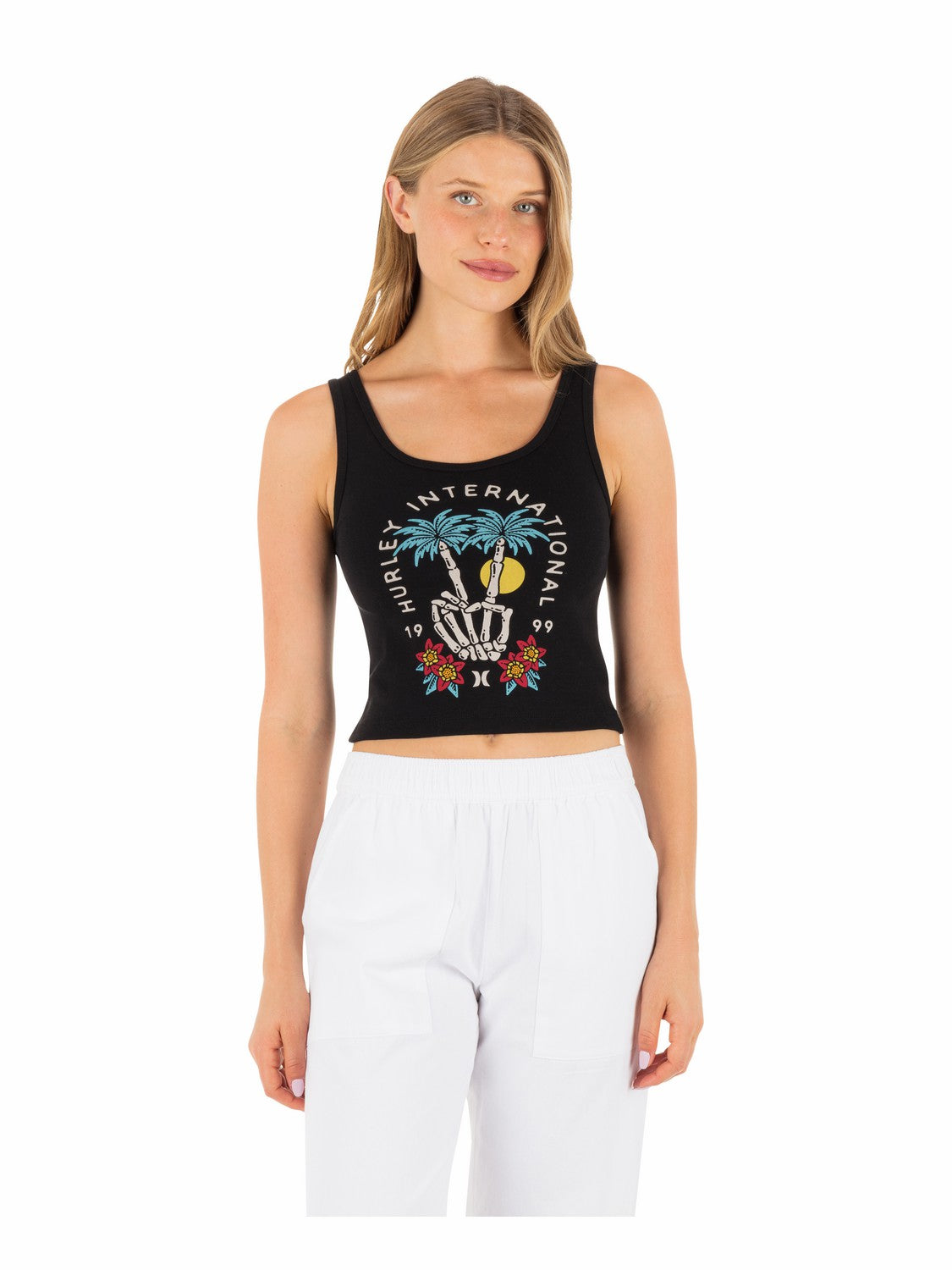 Hurley On Sale | Peacebone Scoop Crop Tank - Black