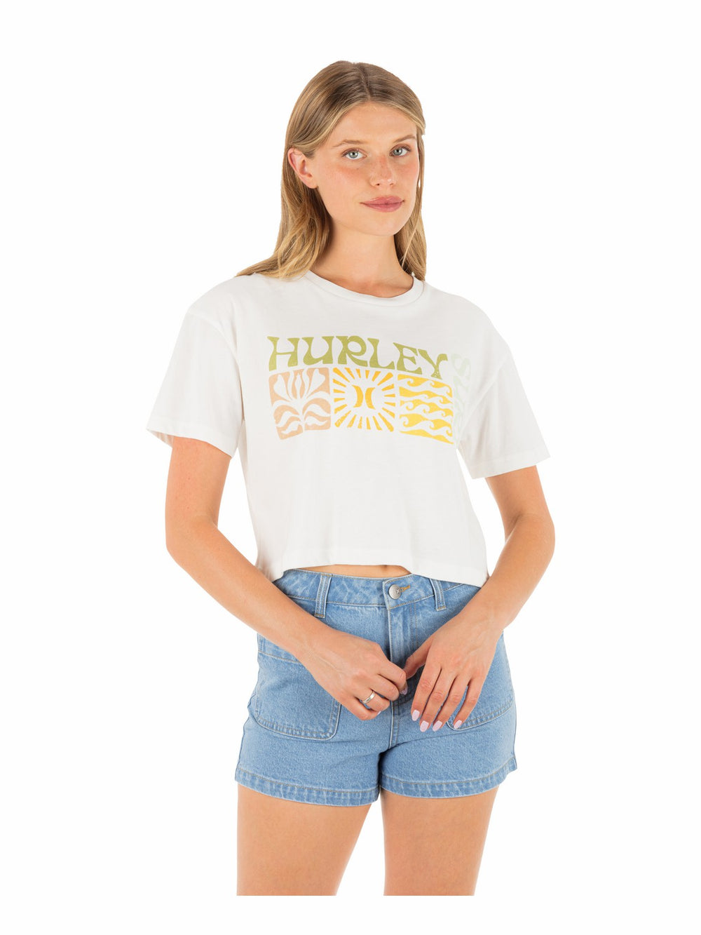 Hurley On Sale | Surf Days Boxy Crop Tee - Tofu