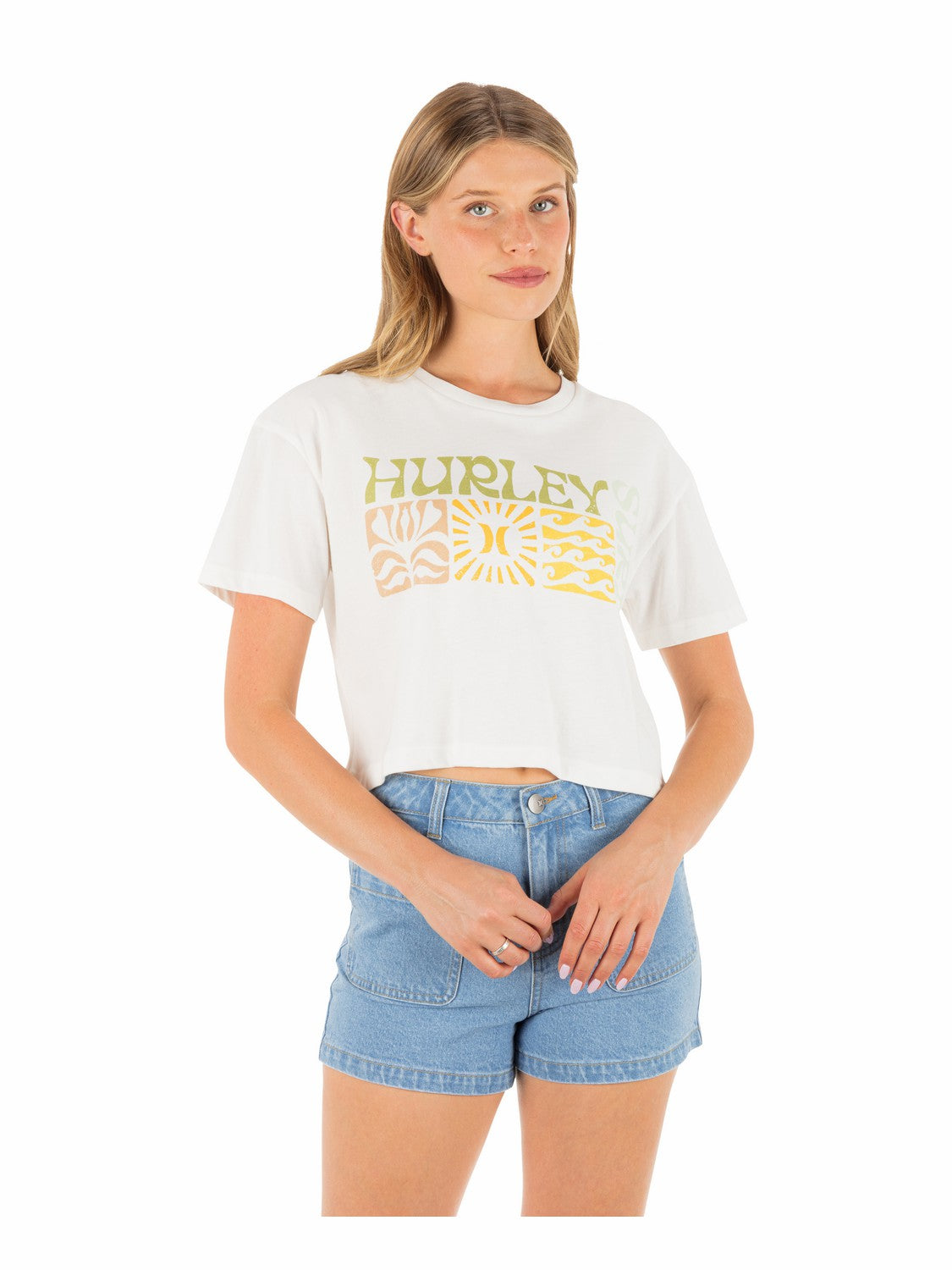 Hurley On Sale | Surf Days Boxy Crop Tee - Tofu
